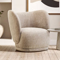 Deep Stone Chenille Curved Chair | Delray