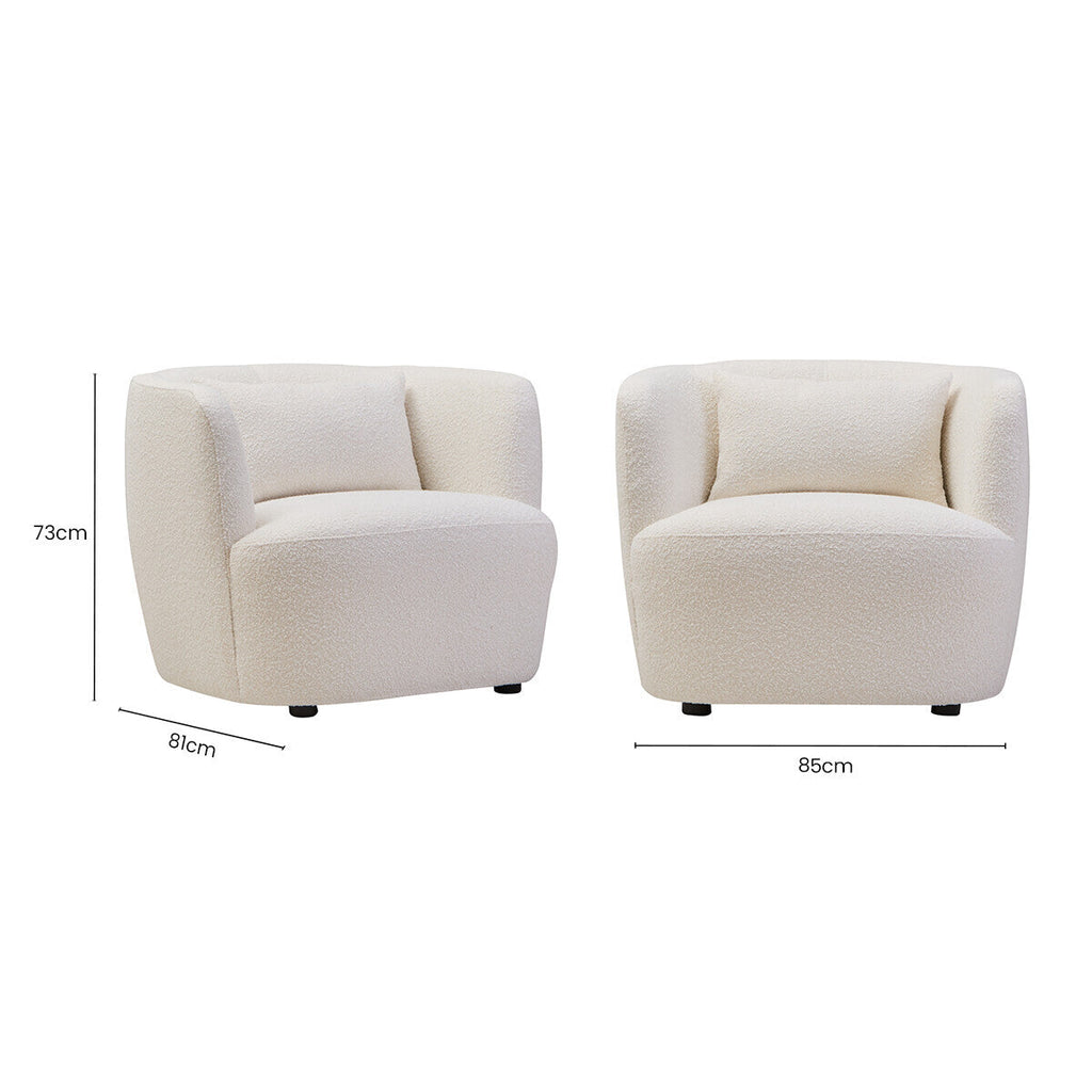 Textured Cream Curved Chair | Bruge