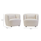 Textured Cream Curved Chair | Bruge