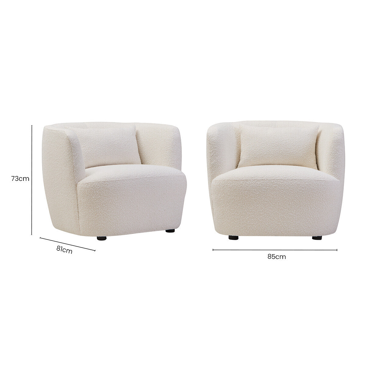 Textured Cream Curved Chair | Bruge