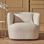 Textured Cream Curved Chair | Bruge