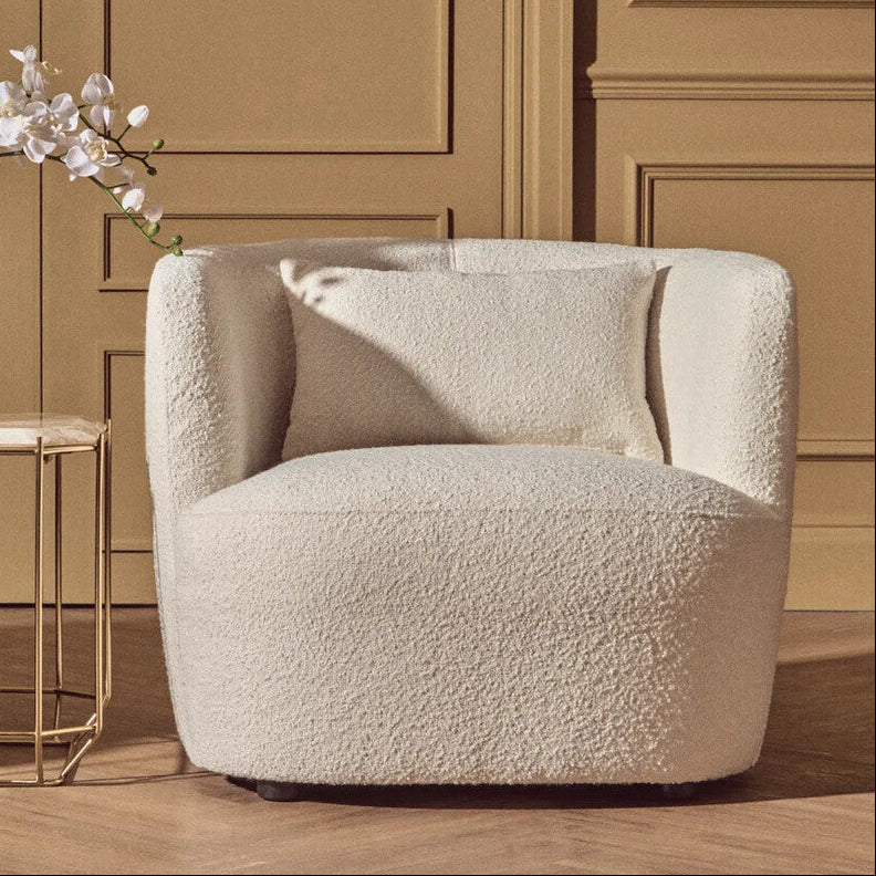 Textured Cream Curved Chair | Bruge