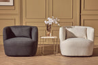 Textured Cream Curved Chair | Bruge