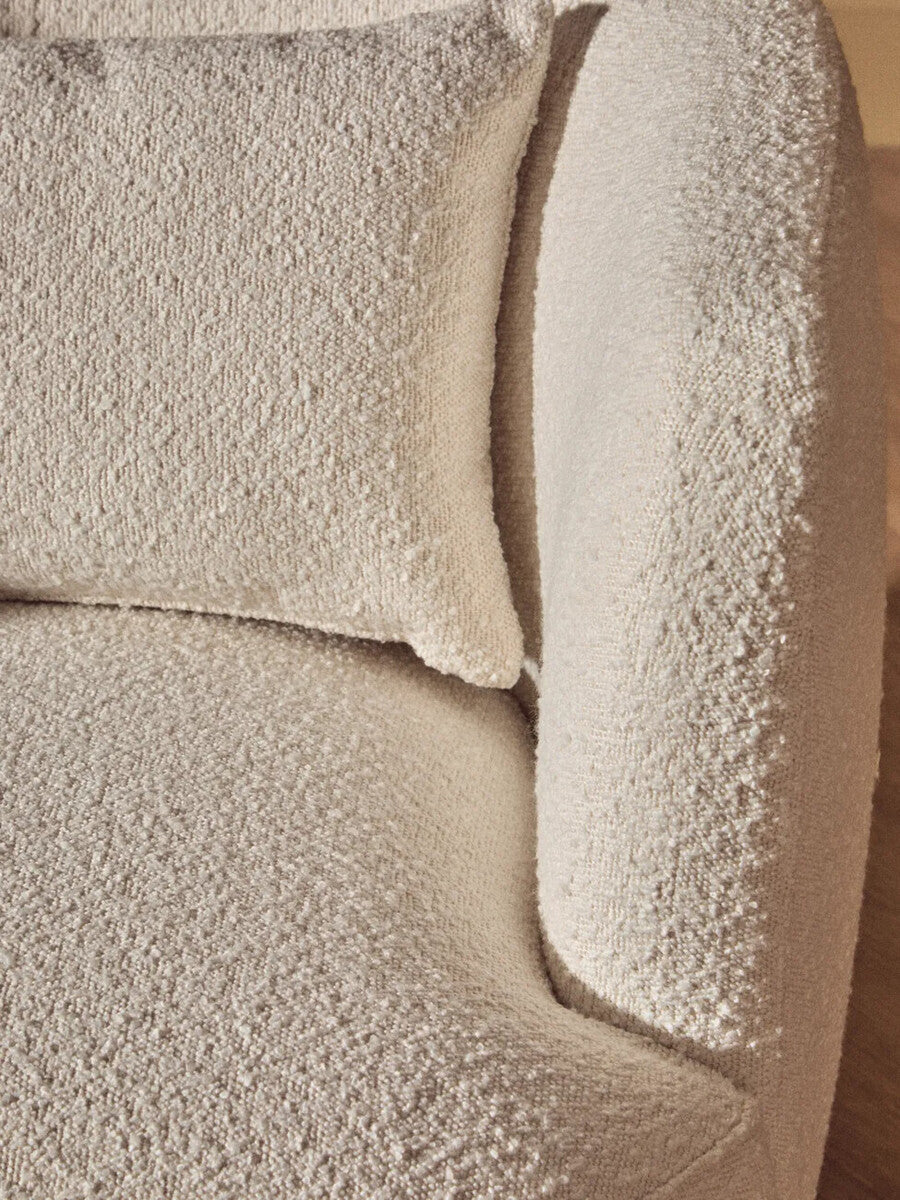 Textured Cream Curved Chair | Bruge