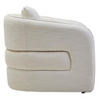 Cream Linen Effect Curved Chair | Bilani