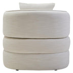 Cream Linen Effect Curved Chair | Bilani