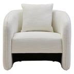 Cream Linen Effect Curved Chair | Bilani