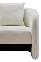 Cream Linen Effect Curved Chair | Bilani