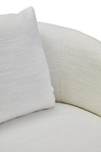 Cream Linen Effect Curved Chair | Bilani