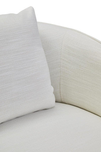 Cream Linen Effect Curved Chair | Bilani