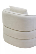 Cream Linen Effect Curved Chair | Bilani