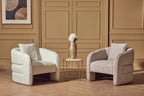 Bilani Grey Linen Effect Curved Chair