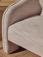 Bilani Grey Linen Effect Curved Chair
