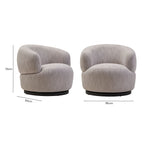 Bordo Textured Grey Curved Swivel Chair