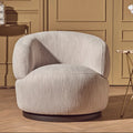 Bordo Textured Grey Curved Swivel Chair
