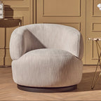 Bordo Textured Grey Curved Swivel Chair