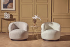 Bordo Textured Grey Curved Swivel Chair