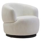 Textured Cream Curved Swivel Chair | Bordo