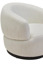 Textured Cream Curved Swivel Chair | Bordo