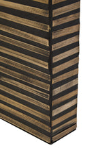 Natural Bamboo Inlay Curved Console Table with Sculptural Striped Design | Bambusa