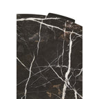 Black Round Marble Top Large Coffee Table with Black Acacia Legs | Palermo