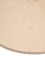 Cream Round Marble Top Large Coffee Table with Small Acacia Legs, Palermo