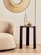 Palermo Black Marble Top Round Side Table