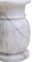 White Marble Multi Use Stool and Side Table with Refined Smooth Surface | Zoro