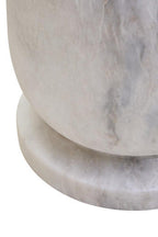White Marble Multi Use Stool and Side Table with Refined Smooth Surface | Zoro