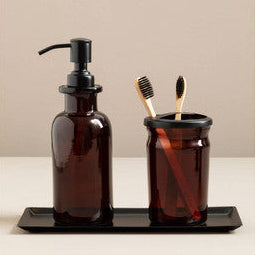 Kiara Brown Glass Soap Dispenser | Allegra