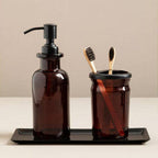 Kiara Brown Glass Soap Dispenser | Allegra