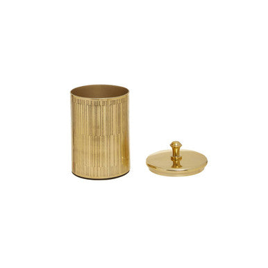 Line Effect Gold Bathroom Jar | Allegra