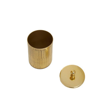 Line Effect Gold Bathroom Jar | Allegra
