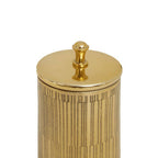 Line Effect Gold Bathroom Jar | Allegra