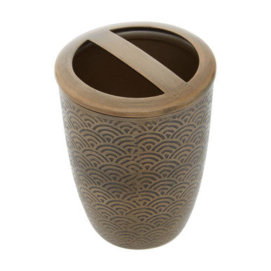 Etched Metallic Toothbrush Holder | Allegra