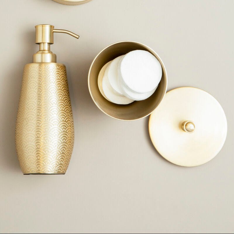 Aluminium Gold Finish 300ml Bathroom Jar | Allegra