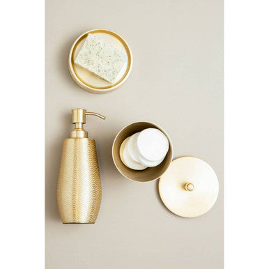 Aluminium Gold Finish 300ml Bathroom Jar | Allegra