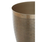 Gold Finish Waste Bin With Etching | Allegra