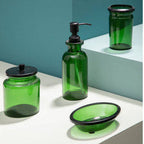Kiara Green Glass Bathroom Jar | Allegra