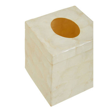 White Shell Square Tissue Box | Palu