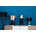 Round Marble Gold Finish Table Lamp Base | Melora