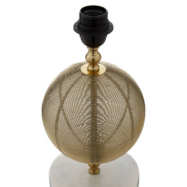 Round Marble Gold Finish Table Lamp Base | Melora