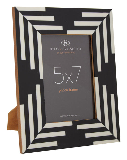 5In X 7In Black And White Stripe Photo Frame | Donato