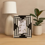 Donato 4In X 6In Black And White Stripe Photo Frame