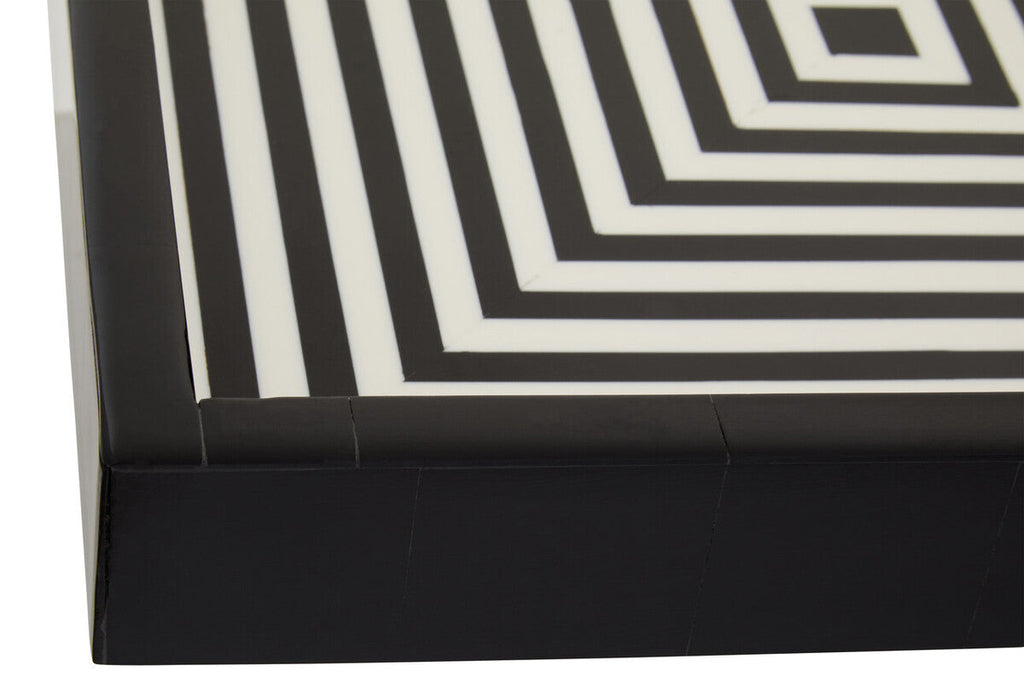 Black and White Finish Square Tray | Donato
