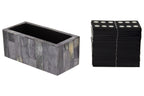 Grey Bone Domino Set with Black Dominoes | Churchill Games