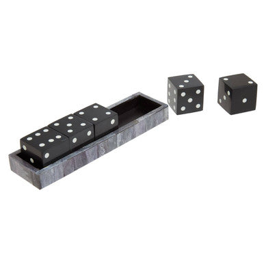 Grey Bone Dice Set with Black Dice | Churchill Games