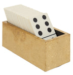 White and Gold Domino Set with White Dominoes | Churchill Games
