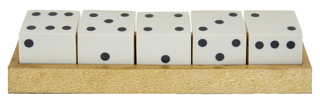 Gold Dice Set with 5 White Dice | Churchill Games