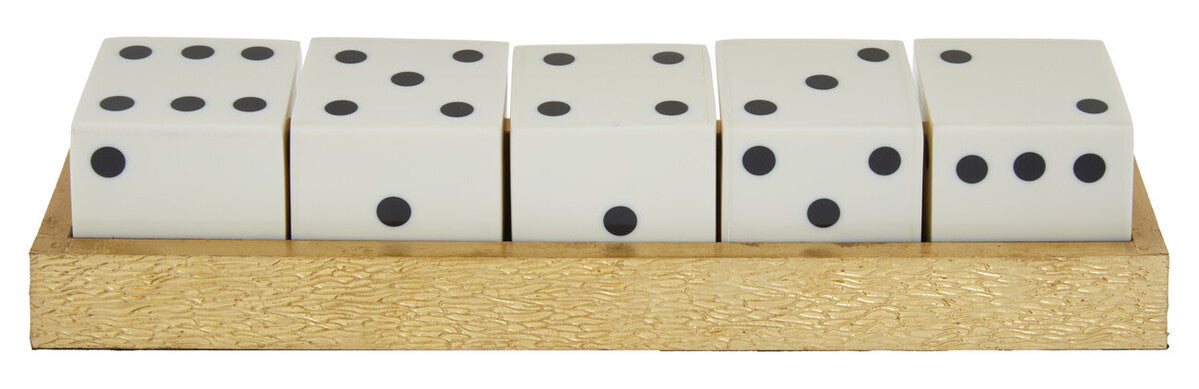 Gold Dice Set with 5 White Dice | Churchill Games